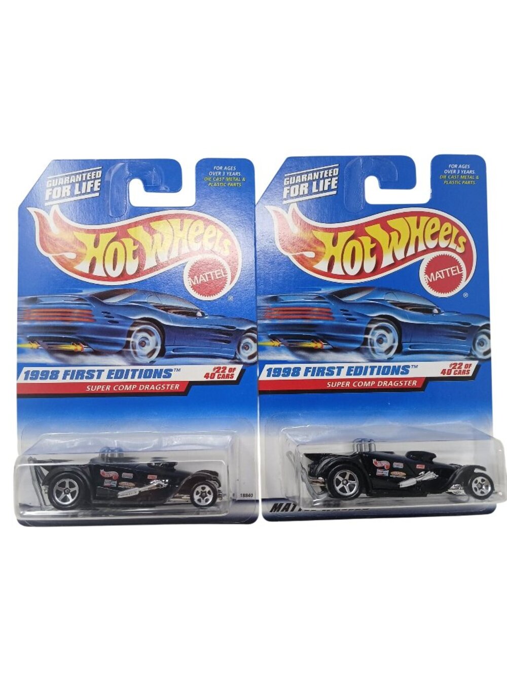 2 Hot Wheels 1998 First Ed Super Comp Dragster #22 DieCast Cars New #D-21